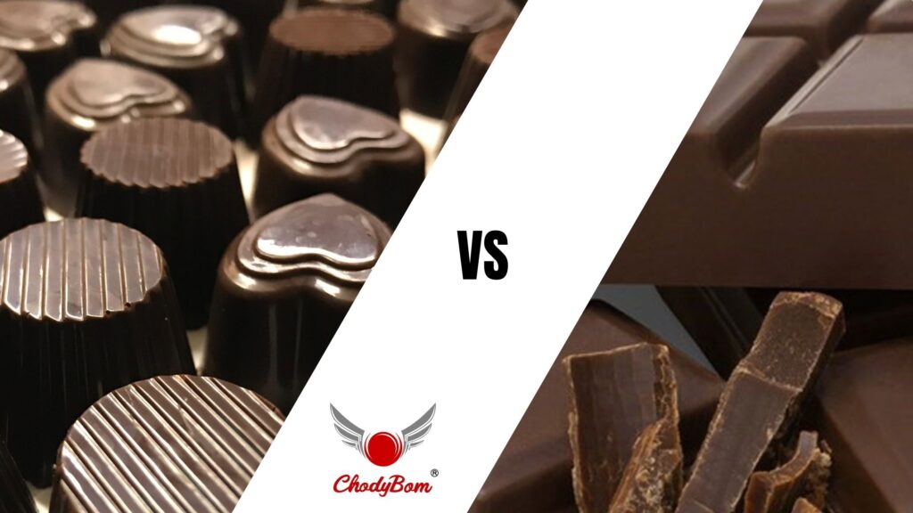 Diferencia entre Bombones y barra de chocolate